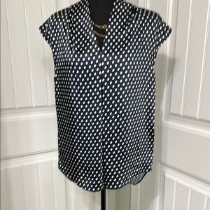 Women's Navy Polka Dot Cap-Sleeve Blouse - Michael Kors